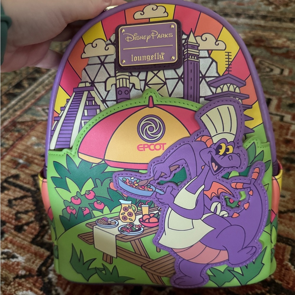 Disney Parks 2024 EPCOT Food and Wine Festival Figment Backpack Loungefly
